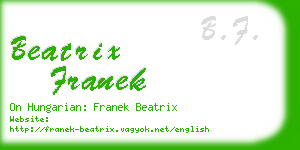 beatrix franek business card